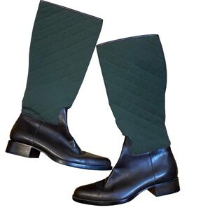 Lauren Ralph Lauren Knee Highht Leatherer & Quilted Fabric Sample Boots 6B